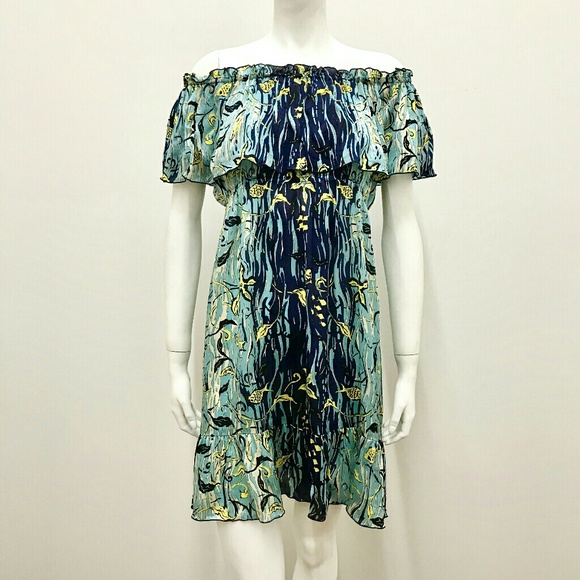 Anna Sui Printed Silk Dress With Ruffles - Picture 2 of 8